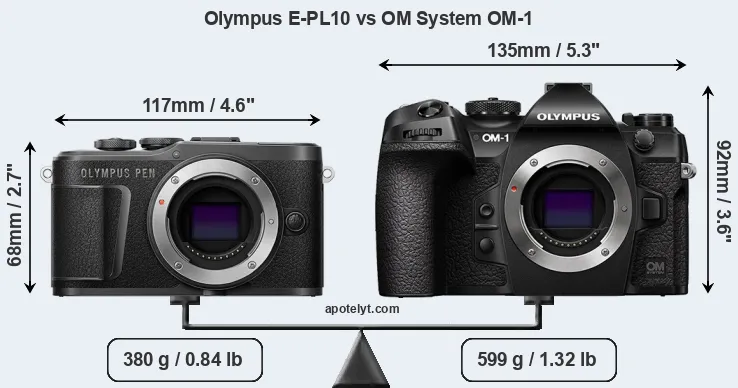 Size Olympus E-PL10 vs OM System OM-1