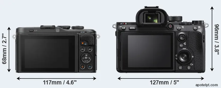 Comparison E-PL10 or A7R IIIA rear