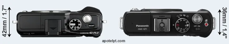 Compare E-PL2 versus GF1 top