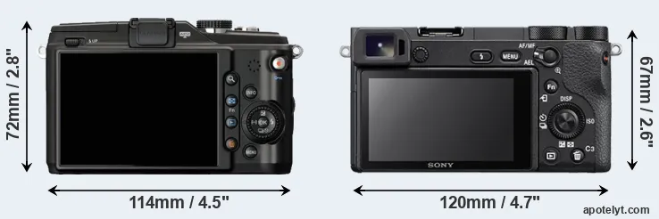 Comparison E-PL2 or A6500 rear