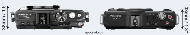Compare E-PL5 versus GF2 top