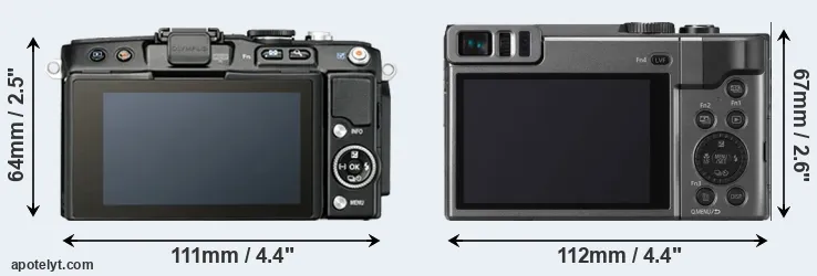 Comparison E-PL5 or TZ90 rear