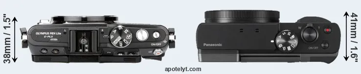 Compare E-PL5 versus TZ90 top