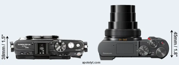 Compare E-PL5 versus ZS200 top