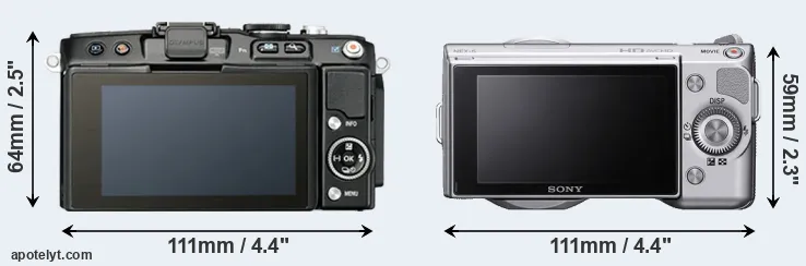 Comparison E-PL5 or NEX-5 rear
