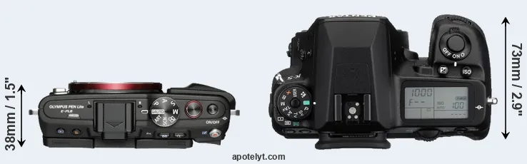 Compare E-PL6 versus K-5 top