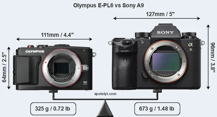 Size Olympus E-PL6 vs Sony A9