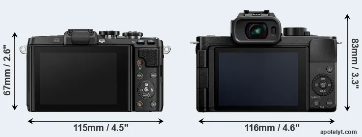 Comparison E-PL7 or G100 rear
