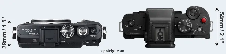 Compare E-PL7 versus G100 top