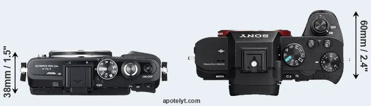 Compare E-PL7 versus A7 II top