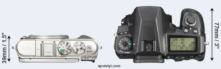 Compare E-PL9 versus K-3 top