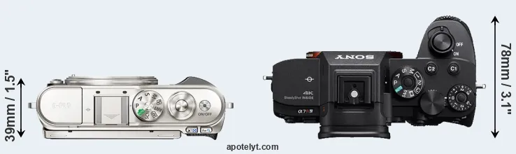 Compare E-PL9 versus A7R IV top