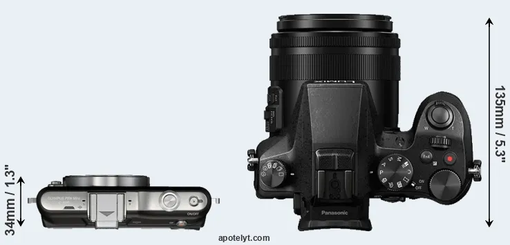 Compare E-PM1 versus FZ2000 top
