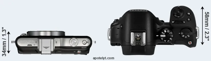 Compare E-PM1 versus NX30 top