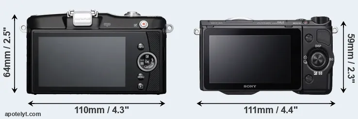 Comparison E-PM1 or NEX-5R rear