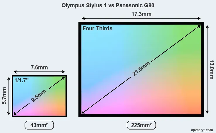Olympus Stylus 1 and Panasonic G80 sensor measures