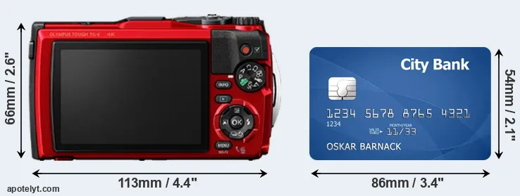TG-6 and credit card rear side