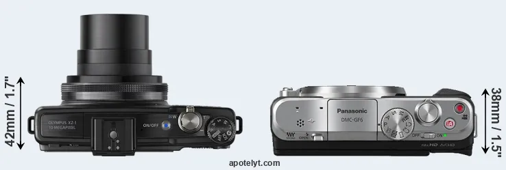 Compare XZ-1 versus GF6 top