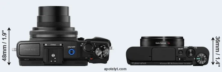 Compare XZ-2 versus WX800 top