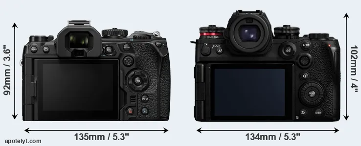 Comparison OM-1 II or S1R II rear
