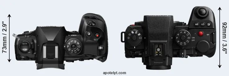 Compare OM-1 II versus S1R II top