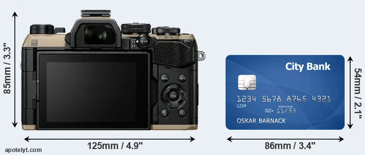 OM-5 II and credit card rear side