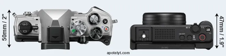 Compare OM-5 versus ZV-1 II top