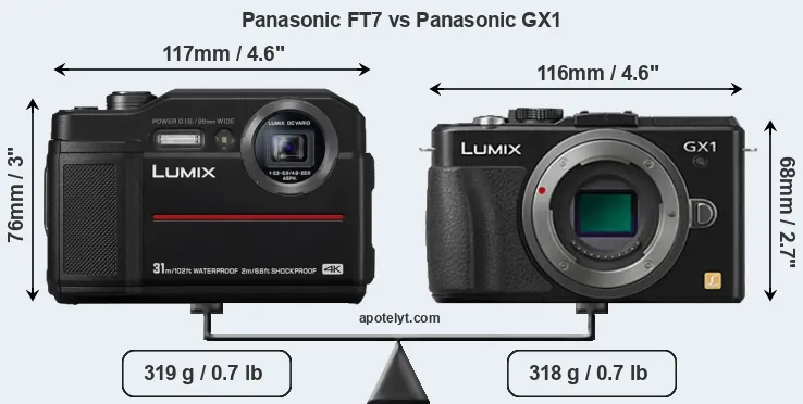 Size Panasonic FT7 vs Panasonic GX1