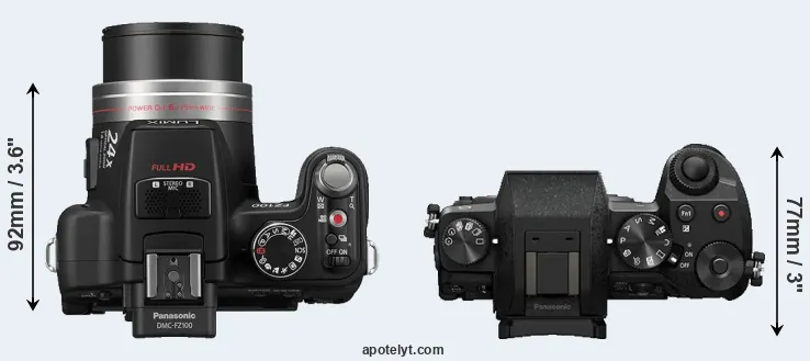 Compare FZ100 versus G7 top