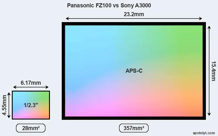 Panasonic FZ100 and Sony A3000 sensor measures