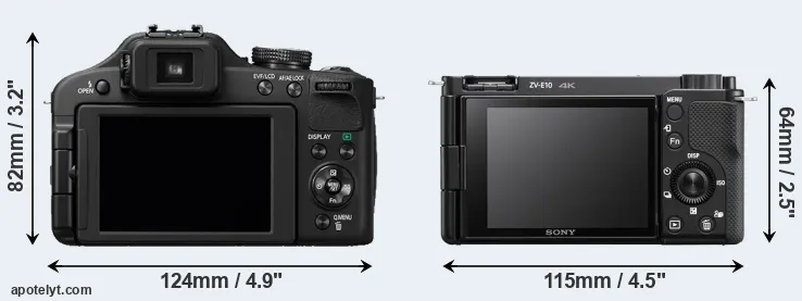 Comparison FZ150 or ZV-E10 rear