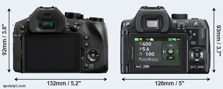 Comparison FZ300 or K-70 rear