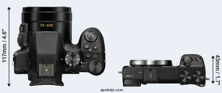 Compare FZ330 versus NEX-7 top