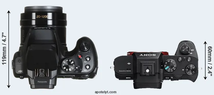 Compare FZ80 versus A7 II top