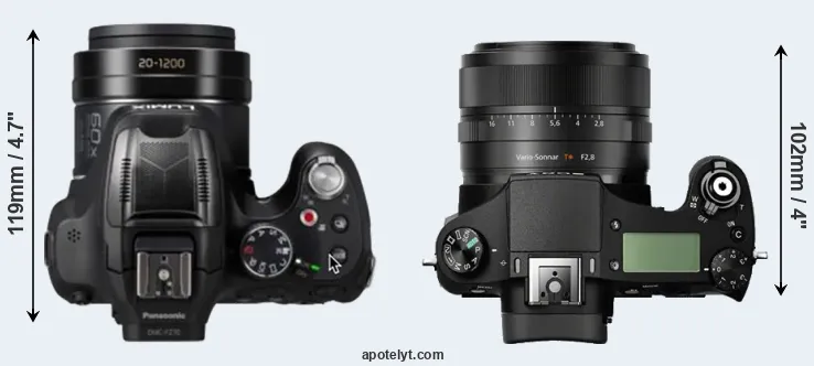 Compare FZ82D versus RX10 top