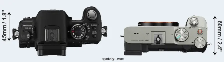 Compare G1 versus A7C top