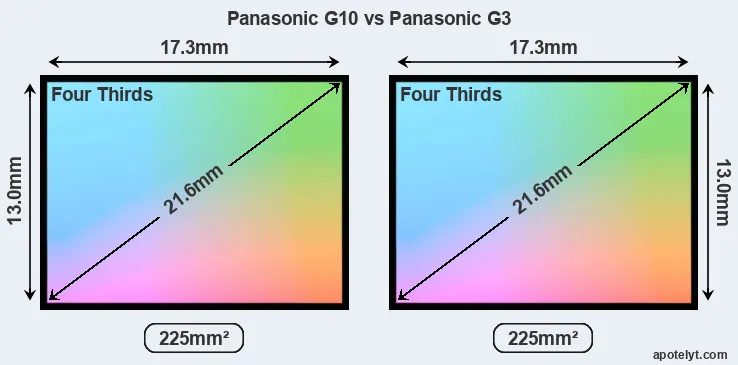 Panasonic G10 and Panasonic G3 sensor measures