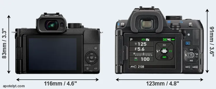 Comparison G100 or K-S2 rear