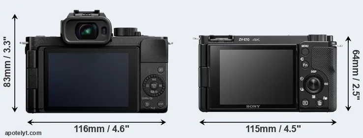 Comparison G110 or ZV-E10 rear