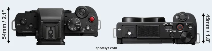 Compare G110 versus ZV-E10 top