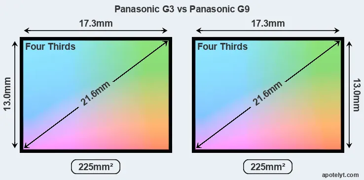 Panasonic G3 and Panasonic G9 sensor measures