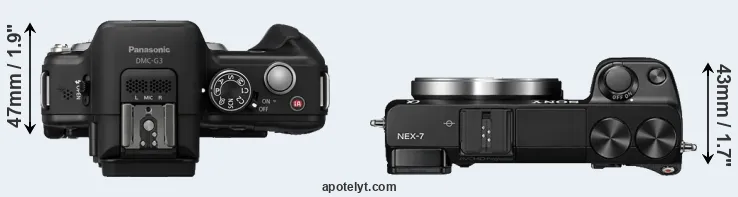 Compare G3 versus NEX-7 top