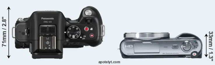 Compare G5 versus NEX-C3 top