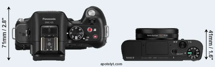Compare G5 versus RX100 IV top