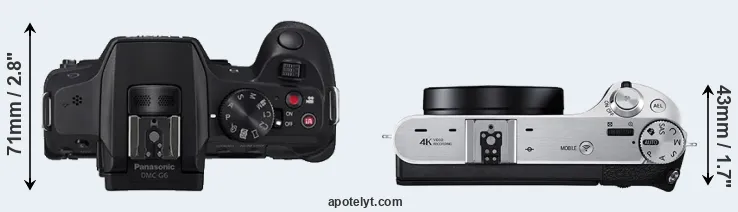 Compare G6 versus NX500 top