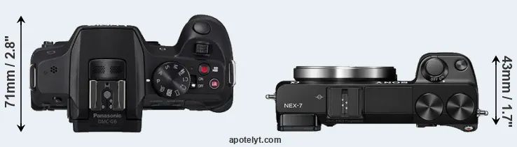 Compare G6 versus NEX-7 top