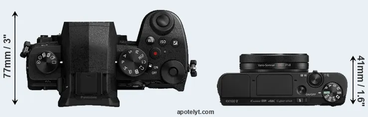 Compare G95 versus RX100 V top