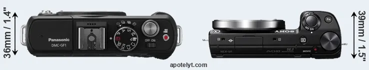 Compare GF1 versus NEX-5R top