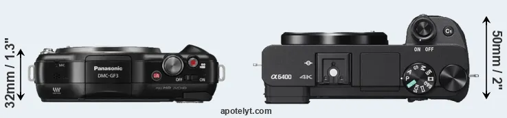 Compare GF3 versus A6400 top