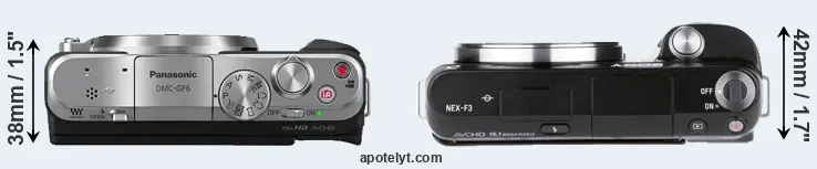 Compare GF6 versus NEX-F3 top